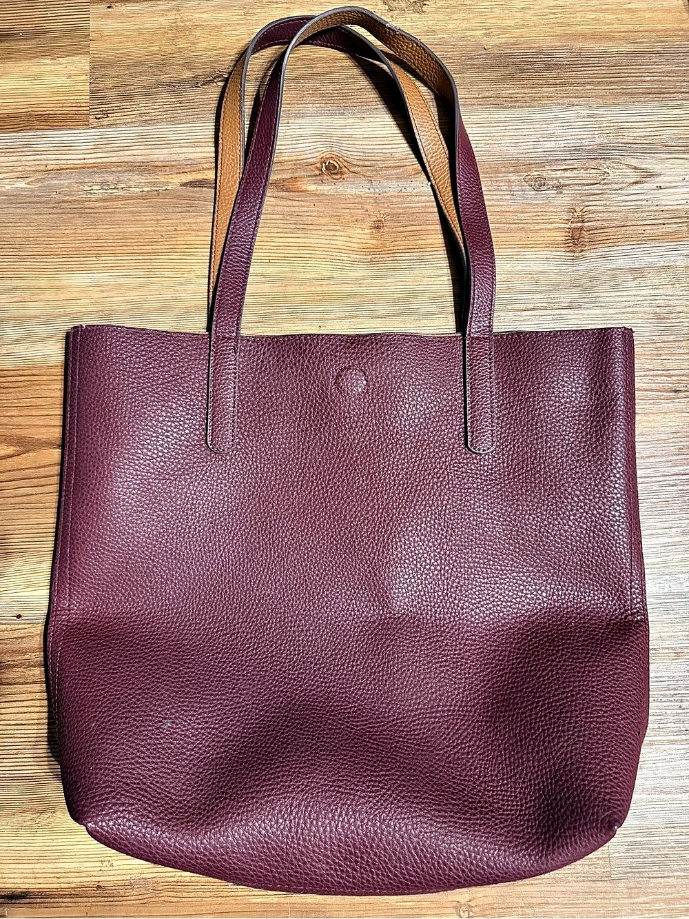 Tote Bag Burgundy & Brown